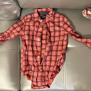 Infant one piece long sleeve button down